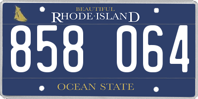 RI license plate 858064