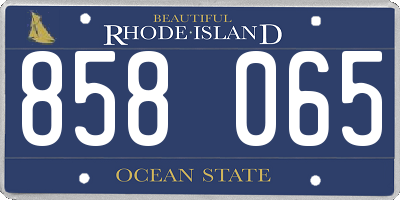 RI license plate 858065