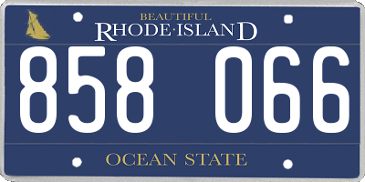 RI license plate 858066
