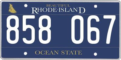 RI license plate 858067