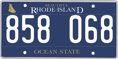 RI license plate 858068