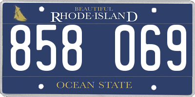 RI license plate 858069