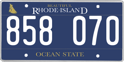 RI license plate 858070