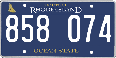 RI license plate 858074
