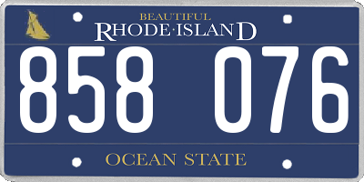 RI license plate 858076