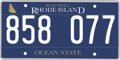 RI license plate 858077