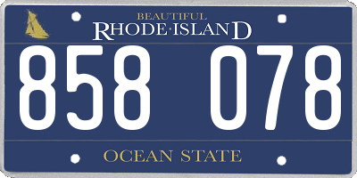 RI license plate 858078