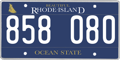 RI license plate 858080