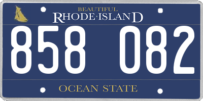 RI license plate 858082