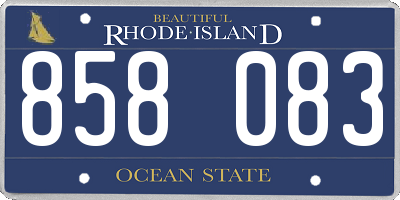 RI license plate 858083