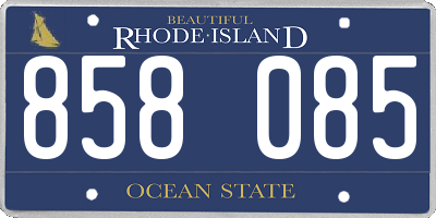 RI license plate 858085