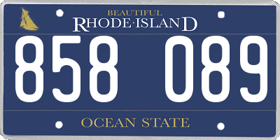 RI license plate 858089