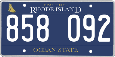 RI license plate 858092