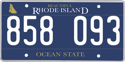 RI license plate 858093