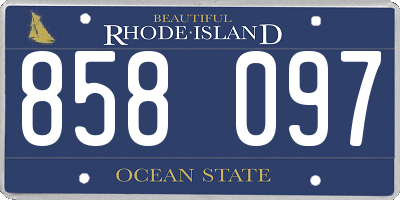 RI license plate 858097