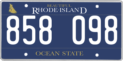 RI license plate 858098