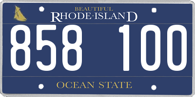 RI license plate 858100