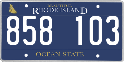RI license plate 858103