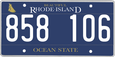 RI license plate 858106