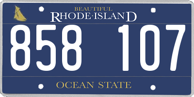 RI license plate 858107