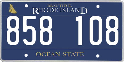 RI license plate 858108
