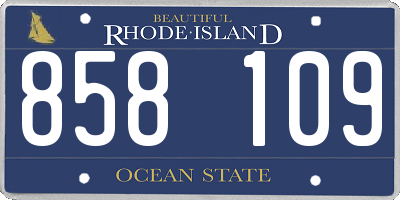 RI license plate 858109