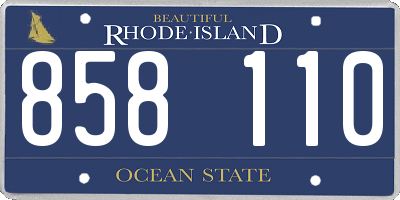 RI license plate 858110