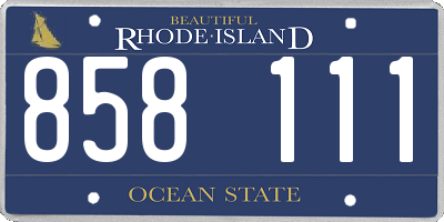 RI license plate 858111