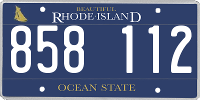 RI license plate 858112