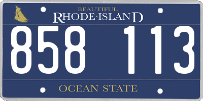 RI license plate 858113