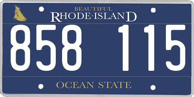RI license plate 858115