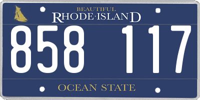 RI license plate 858117