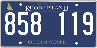 RI license plate 858119