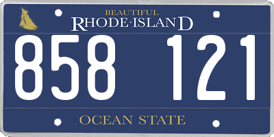 RI license plate 858121