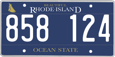 RI license plate 858124