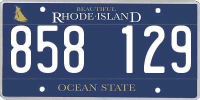 RI license plate 858129
