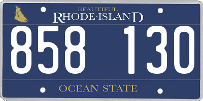 RI license plate 858130