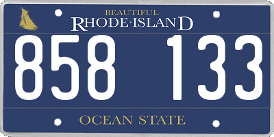 RI license plate 858133