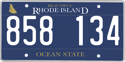 RI license plate 858134