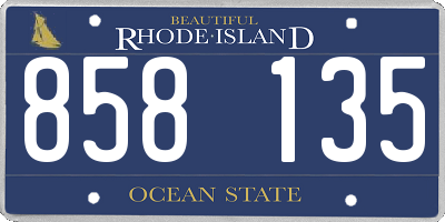 RI license plate 858135
