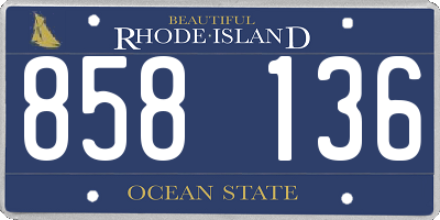 RI license plate 858136