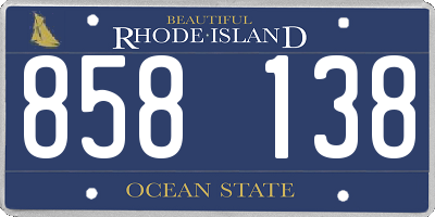RI license plate 858138