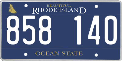 RI license plate 858140