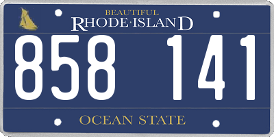 RI license plate 858141