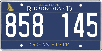RI license plate 858145
