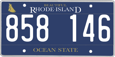 RI license plate 858146