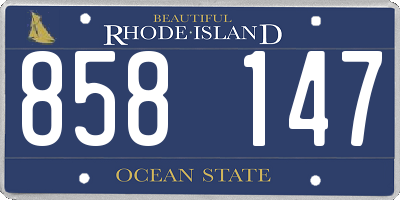 RI license plate 858147