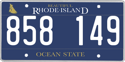 RI license plate 858149