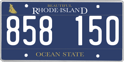 RI license plate 858150