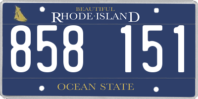 RI license plate 858151